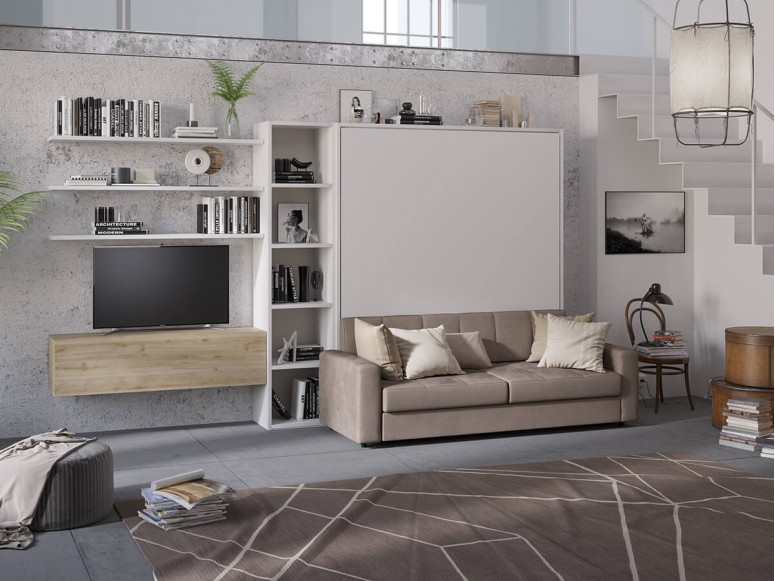 Ft. Lauderdale-style design showcasing the Milano Queen Murphy bed with furniture set.