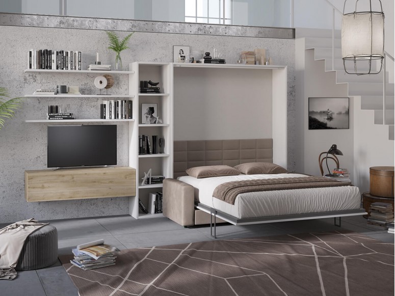 Boston-inspired detail shot of the Milano Queen Murphy bed.