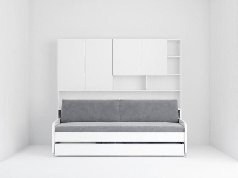 Eco Compact Full/Full XL Sofa Bed and Cabinet System