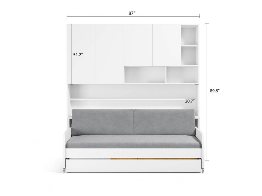 Eco Compact Full/Full XL Sofa Bed and Cabinet System