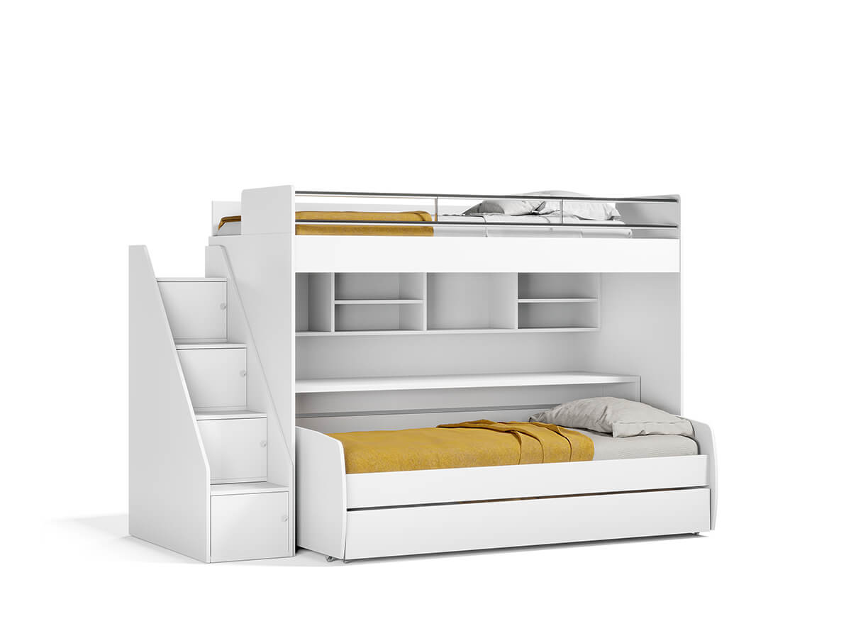 Eco Bel Mondo Bunk Bed Set, Bel Mondo Twin Bunk Bed With Sofa Table And Trundle