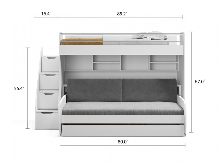 Eco Bel Mondo Twin Over Full/Full XL Bunk Bed Set