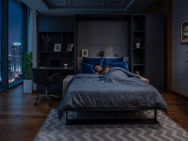 Ft. Lauderdale-styled bedroom with the Royal Queen Electric Wall Bed.