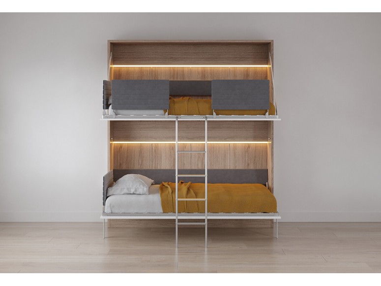 Pensiero Twin Wall Bunk Bed with Desk