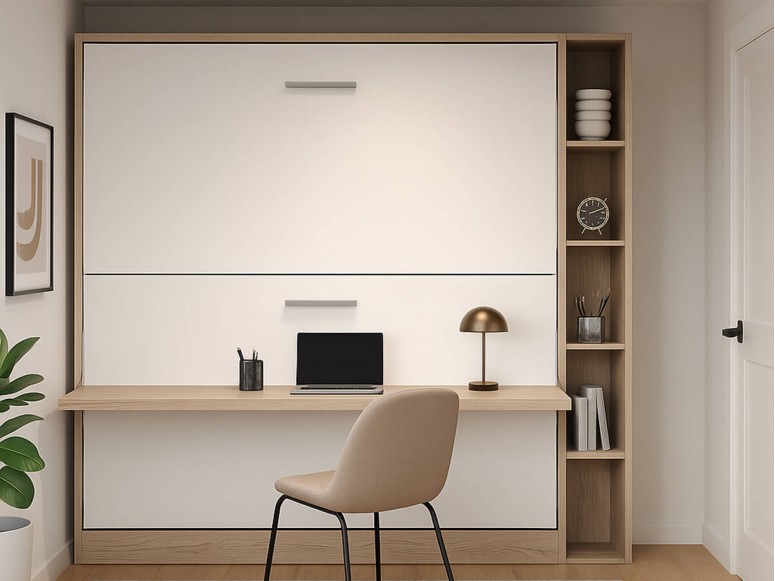 Miami-inspired design showcasing the Pensiero Twin Wall Bunk Bed with Desk.