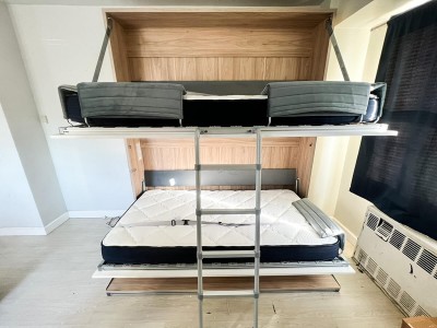 Pensiero Twin Wall Bunk Bed with Desk