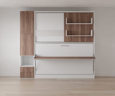 Parete Letto - Twin Wall Bed System with Desk and Convertible Wardrobe