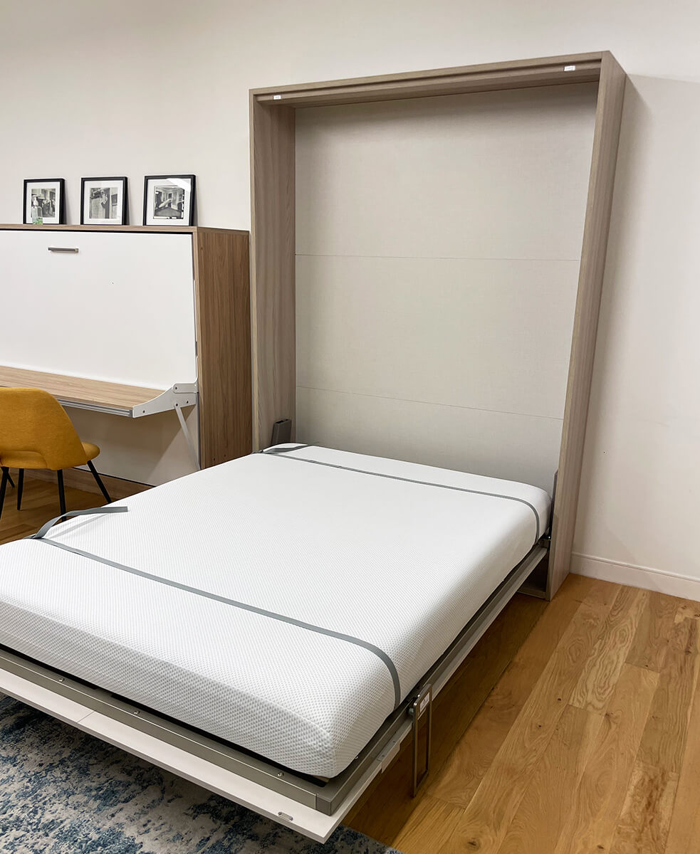 Milano queen wall bed open side view
